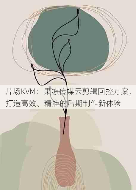 片场KVM:果冻传媒云剪辑回控方案,打造高效、精准的后期制作新体验