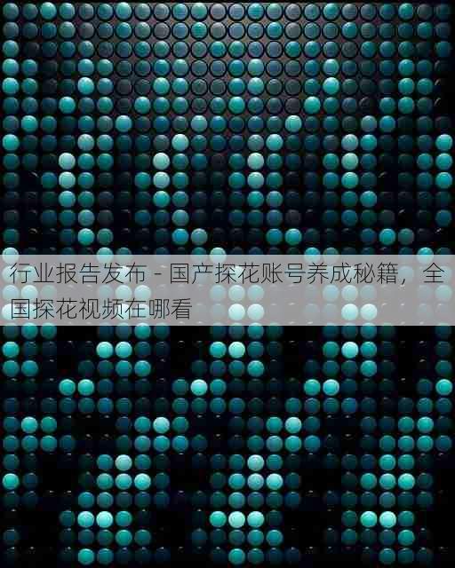 行业报告发布 - 国产探花账号养成秘籍,全国探花视频在哪看