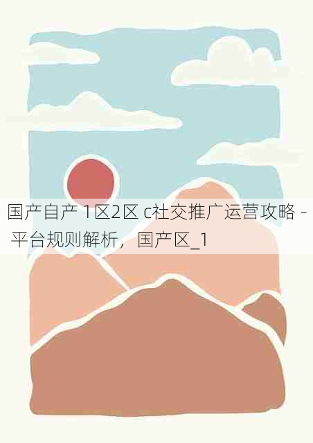 国产自产 1区2区 c社交推广运营攻略 - 平台规则解析,国产区_1