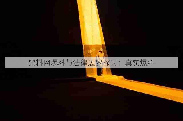 黑料网爆料与法律边界探讨:真实爆料